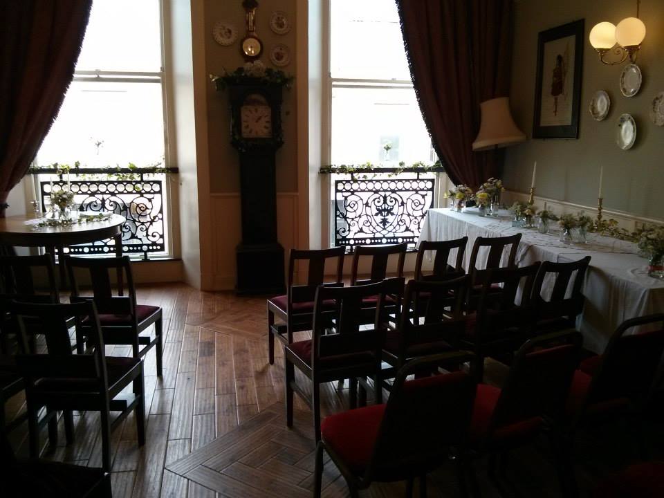 Table setup for ceremony.